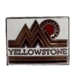 Yellowstone National Park Metal Pin Travel Wyoming Mountain Souvenir Collectible White Photo 0