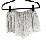 Rylee + Cru Womens Ditsy Scallop Shorts Linen Blend Drawstring Floral Gray M Size M Photo 1