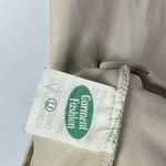 Vintage Beige Buckle Tie Neck 3/4 Long Sleeve Fitted Top S Tan Photo 3