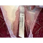 Free People  Intimately Bodysuit Womens Small Maroon Nylon Stretch Lace Be My Bae Photo 4