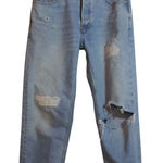 Ganni  Overwashed Denim Low-Waist Relaxed Fit Jeans Ripped Distressed Size 26 Photo 0