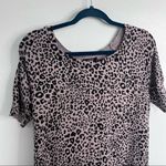Apt. 9  Cheetah Leopard Animal Print Short Sleeve Knit Blouse Black Large Photo 3