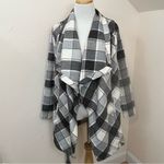 Matilda Jane Check It Twice Black / White Jacket Plaid Blanket Wrap XS/S Photo 2