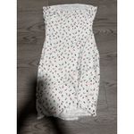 Princess Polly  Floral Mini Dress‎ Strapless Bodycon White Cottagecore Size 4 Photo 3