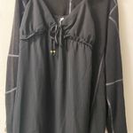 Kingston Grey Medium black ruffle straps, tie on front, empire waist maxi dress Photo 6