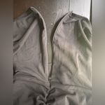 Black bodycon ruched square neck mesh long sleeve mini dress size medium Photo 3