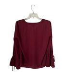 J.Crew Mercantile Bow Sleeve V Neck Top Burgundy Size 2 Photo 1