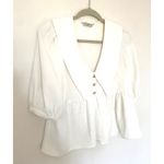 Amanda Uprichard  Ivory Evangeline Blouse Balloon Sleeve Revolve Chic Top Sz XS Photo 9