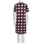 Kate Spade  Windowpane Cashmere Wool Blend Print Dress Shift Red & Black Size L Photo 2