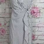 Jason Wu  gray asymmetric white and gray stripe sundress Photo 0