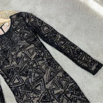 Tea & Cup NWT  Los Angeles Bodycon Sequined Cocktail Dress Longsleeve in Black M Photo 5