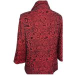 City Girl Nancy Bolen Blazer Jacket Red Black Embroidered Button Size Small Photo 5