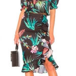 Lovers + Friends NWT Women’s Black Floral Tropical Cropped Top Midi Skirt Small Photo 0