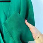Vintage 80s Kelly Green Cardigan Sweater Double Breasted Knit Grandpa Small Photo 6