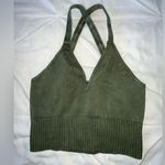 Free People Movement Unpadded Karma Crop Top / Sports Bra Army Green SIZE XS/S Photo 4