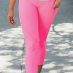 Zyia  Active Hot Pink Zipper Pocket Light n Tight Hi-Rise Crop 17" NWT Size 4 Photo 0