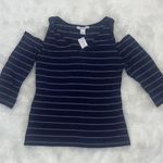 White House | Black Market  Navy Striped Top Photo 0
