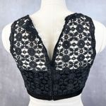 My Michelle Womens Crop Top Size 9 Black Lace Sleeveless Gothic Romantic Party Photo 2