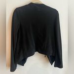 EXPRESS Black Draped Open Front Faux Suede Jacket - Women’s Size XS Photo 2