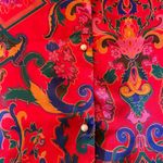 Victoria's Secret Vintage Victoria’s Secret Gold Label Blouse P/S Red Satin Floral Baroque Print 725B Photo 5