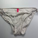 Victoria's Secret  White Bikini‎ Bottoms Silver Trim Swimwear Medium Photo 0