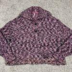 Free People  Stellar Sweater Small Pullover Oversized Fuzzy Button Collar Slouchy Photo 0