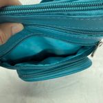 Genuine Leather Crossbody Cell Phone Purse Wallet Small Shoulder Bag Teal Blue Photo 5