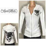 Lauren Moshi New.  white zip up hoodie. Small. Retails $178 Photo 1