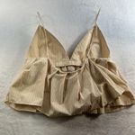 ZARA XXL Babydoll Cami Tank Top Pleated V-Neck Whimsy Romantic Striped Festival Photo 5