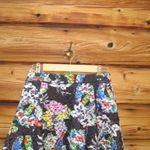 Gracia Black Parrot Bird Print Floral Full Skirt Photo 4