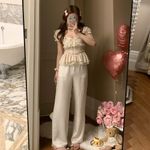 Japanese Kawaii Cottage Nude Lace Ruffle Bow Ribbon Blouse Shirt Top White Size XS Photo 2