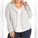 Nic+Zoe fringe mix knit jacket in sugar cookie size 1X Photo 4