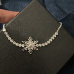Macy's NWT Sterling  Silver Snowflake Swarovski Adjustable Tennis Bracelet Photo 6