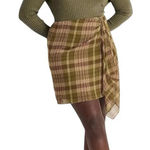 Ralph Lauren Host Pick!! NWT Lauren Plaid Ruffle - Trim Georgette Skirt Size 16 Photo 0