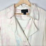 Something Navy NEW Pastel Tie Dye Satin Long Trench Coat S Photo 4