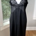 Vintage Black Lace Nylon Slip Dress Size Bust 34 or Small/Medium Photo 0