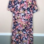 Julia Jordan Women’s Floral Print Puff Sleeve Mock Neck Leg Slit Maxi Dress Photo 0