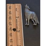 Vintage Metal Storm Pewter Howling Wolf Brooch Pin Stamped Signed Woodland Dog Silver Photo 2
