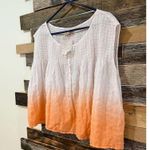 We The Free Free People NWT Womens Little Bit of Something Ombre V-Neck Blouse Sz M Photo 2