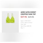 Aerie  Satin Corset Cropped Tank Top Size Small Photo 1