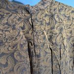 VTG 100% Silk Brown Gold Paisley Long Sleeve Maxi Dress Sz 10 Retro 80s Prairie Brown Photo 3