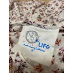 Blue Life  Multicolor Floral Ruffle Tie Front Long Sleeve Peplum Blouse Top Sz M Photo 4