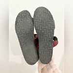 Naot Marissa Slides Sandals Flame Red Maroon Shimmer Leather Womens 41/10 Photo 5