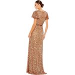 Mac Duggal NWT  Copper Sequined Wrap Over Butterfly Sleeve Draped Gown Size 18 Photo 1