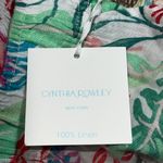 Cynthia Rowley  sz small 100% linen floral pants elastic waist string tie pockets Photo 10