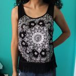 julie's closet black paisley fringe tank top Photo 0