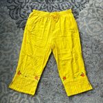 Erin London Petite Vintage Embroidered Capris Yellow Petite Large Photo 0
