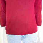 Ann Taylor burgundy 75% silk blend boat neck cropped sweater, women size M Photo 4