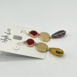 Style & Co Hammered Disc, Color Stone & Briolette Bead Earrings in Gold MSRP $25 Photo 3