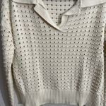 Joie Cream Knit V Neck Sweater  Size Medium Photo 2